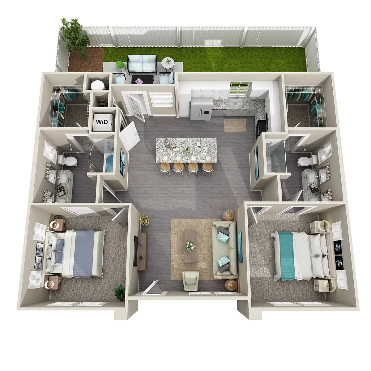 Floor plan B2B Single Family Home w/Private Fenced Yard