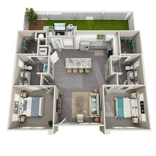 Floor plan B2B Single Family Home w/Private Fenced Yard