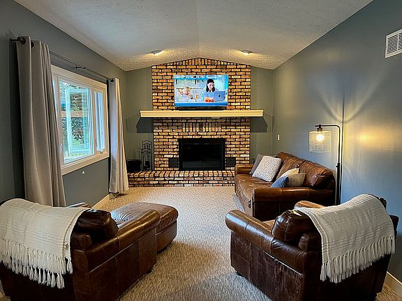 Family room with fireplace