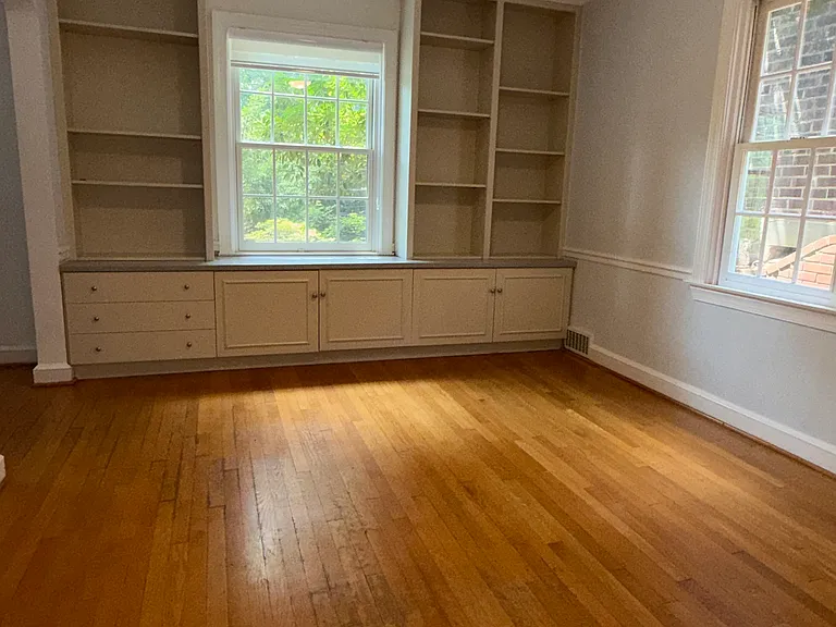Dining room with built ins.
