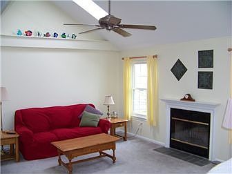 Family Room with Vaulted Ceiling