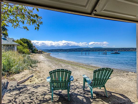 WOW about sums it up! View from the beachside boathouse looking at the Olympics.