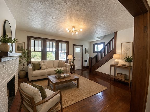 Living room with virtual staging