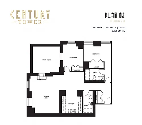 Floor plan 2 Bed 2 Bath+Deck 02 (21)