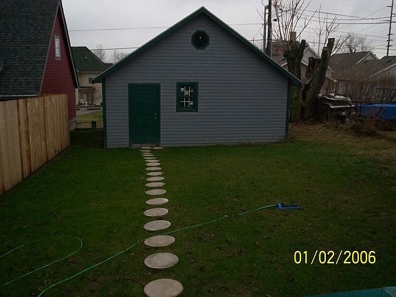 Backyard and garage