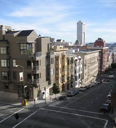 View down Jones St