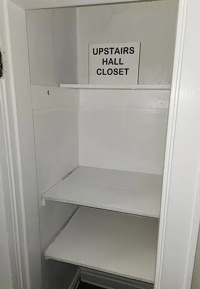 Upstairs Hall Closet outside bathroom