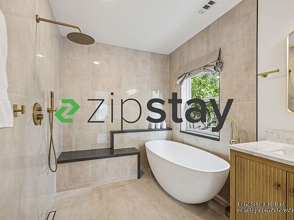 Fully Renovated Master Bath with Open Shower and Soaker Tub