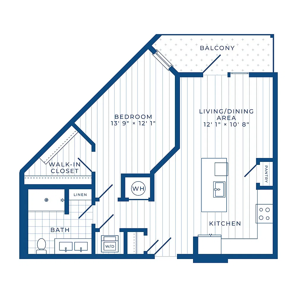 Floor plan A3: 1 Bed 1 Bath