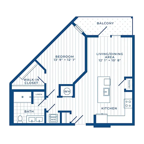 Floor plan A2: 1 Bed 1 Bath