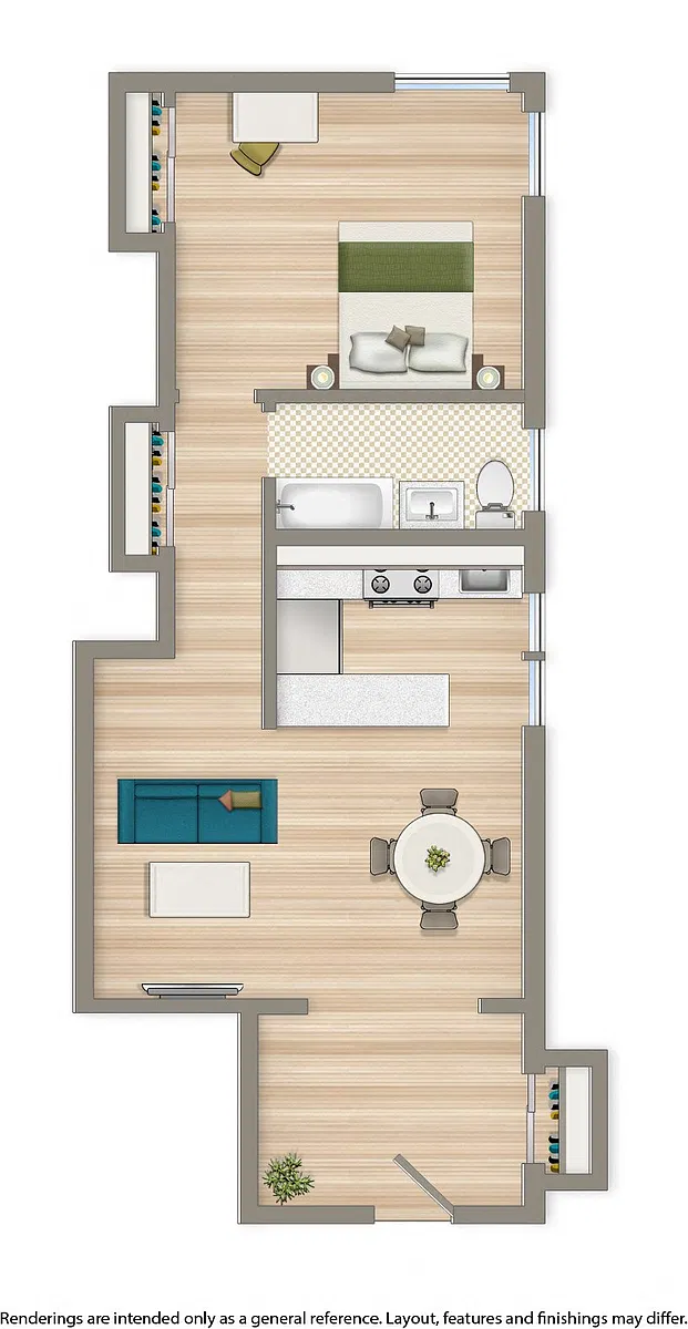 Floor plan 1 Bedroom A