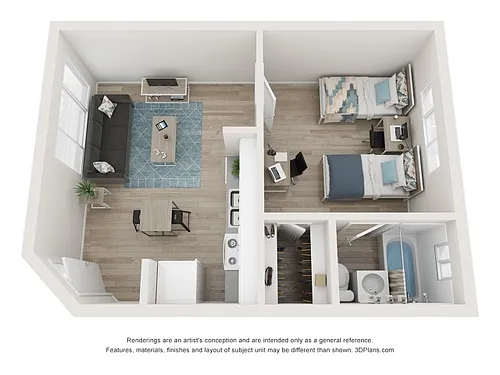 Floor plan Breakpointe 1x1A
