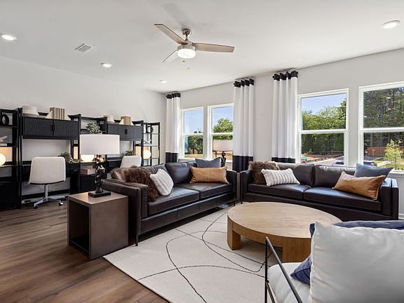 Living room with workspace