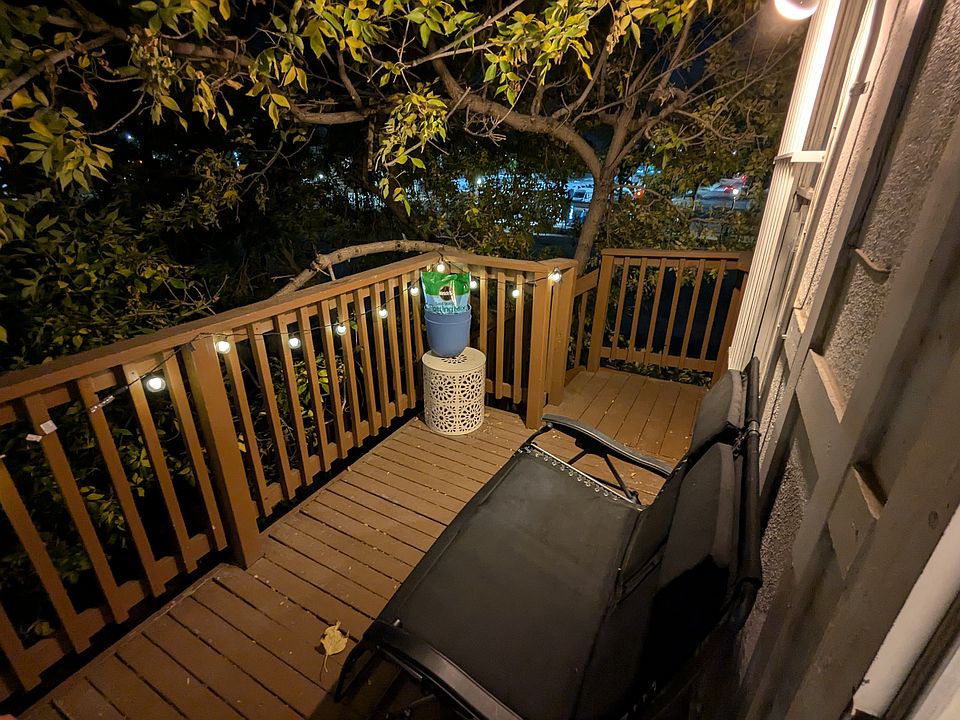Private balcony surrounded by trees