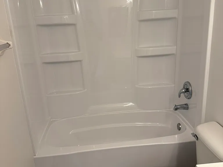 Completely remodeled hall bathroom.