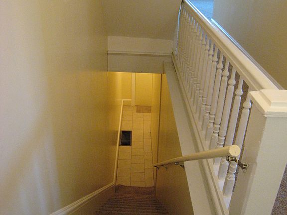 Looking down toward entry