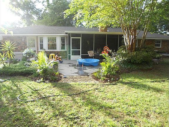 Cement patio & landscaped 