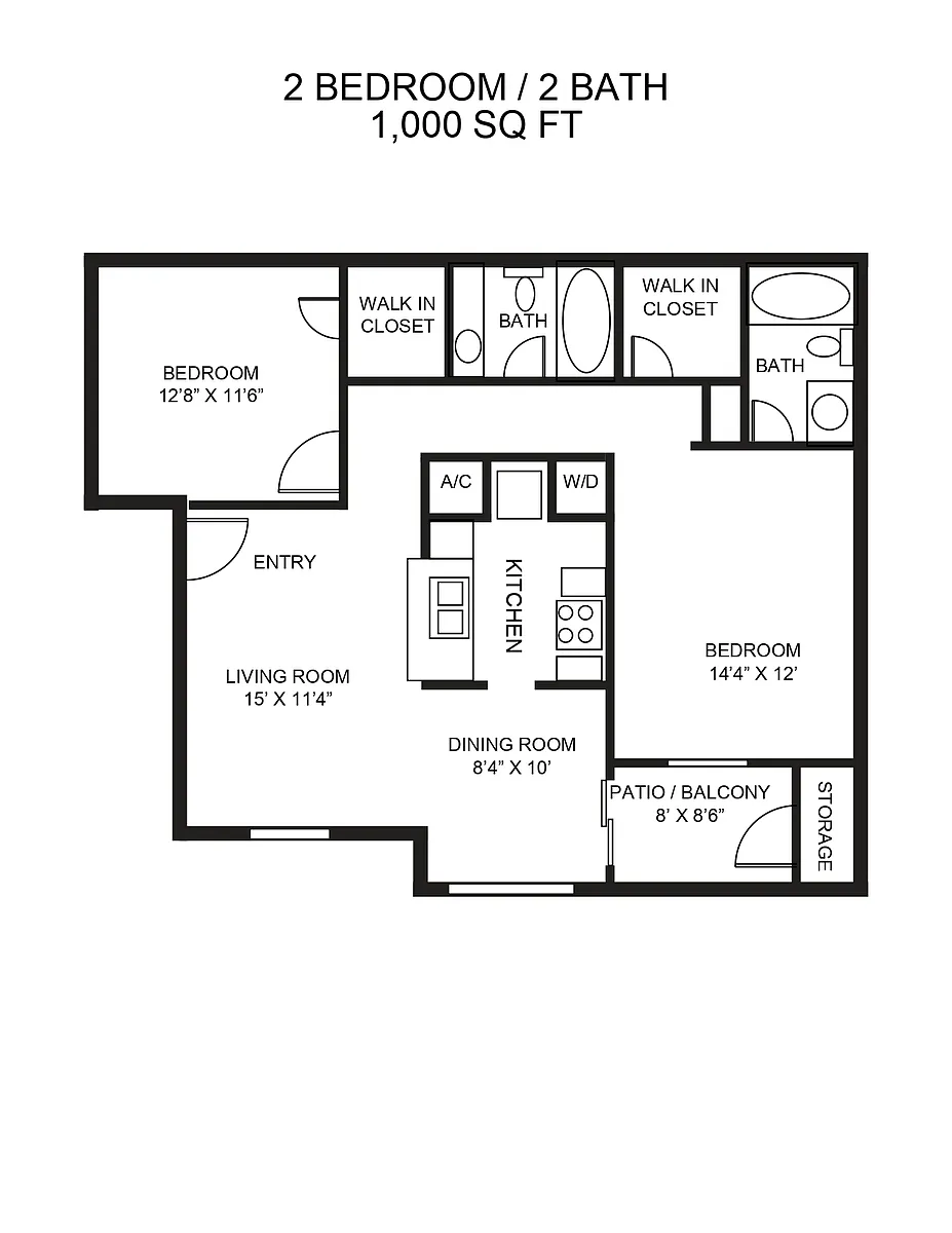 Floor plan LAKES CLUB 2X2
