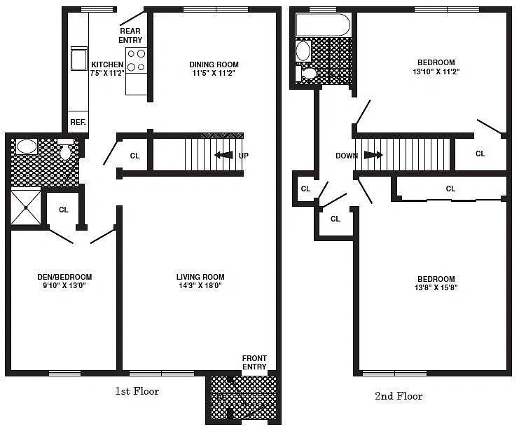 Floor plan 3 Bedroom/2 Bath - Townhome