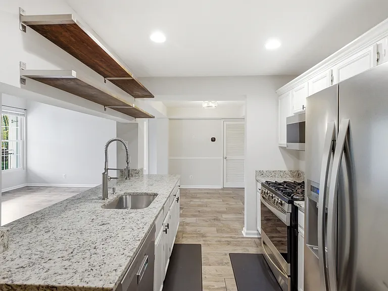 Modern kitchen with sleek finishes.