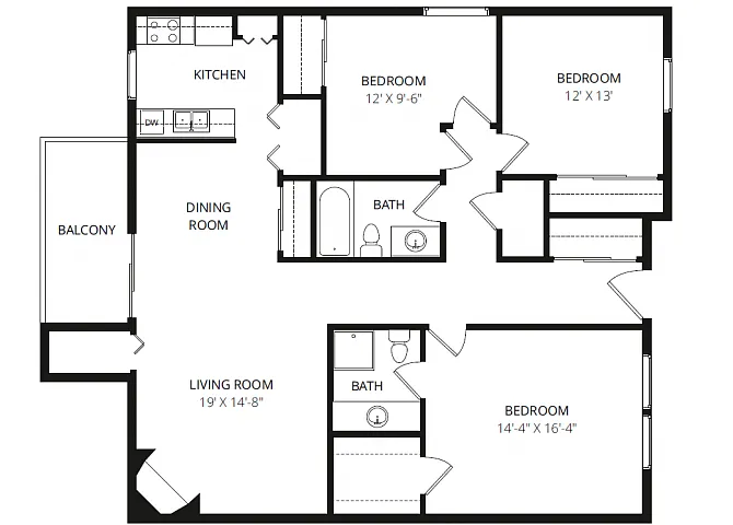 Floor plan 3x2 Nichols