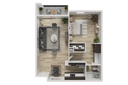 Floor plan 1BD, 1BTH A11