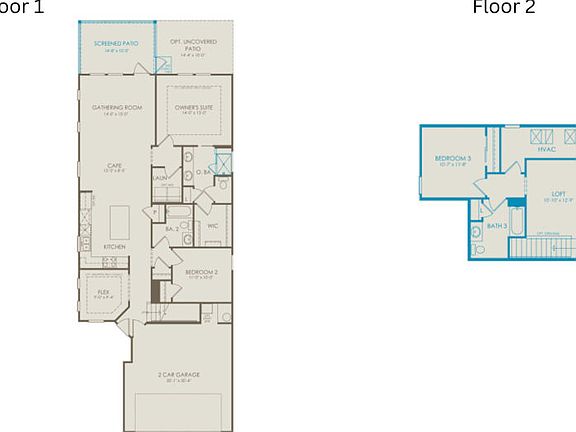 Floor Plan Level 1 and Floor Plan Level 2