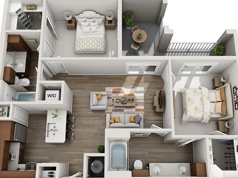 Capote - C2.1 floor plan Hardy Yards Apartment Homes