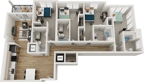 Floor plan 4BR/4BA - D14