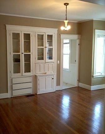 Dining room,original built in hutch,refinished oak flooring