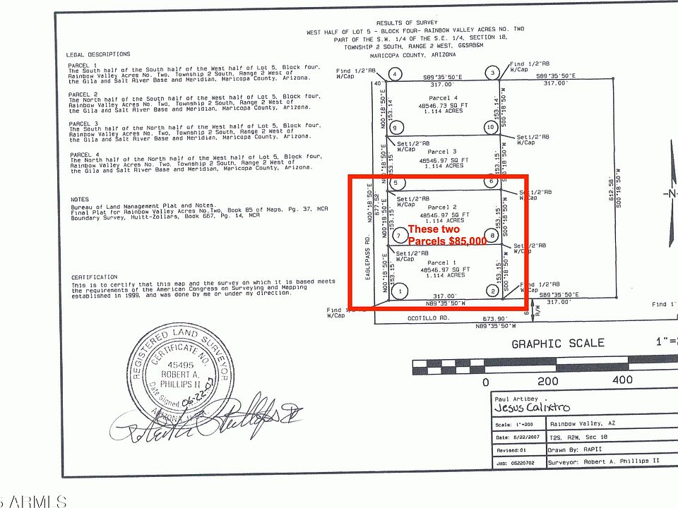 1st image of 21000 W ocotillo (Approx) Parcel 1&2 Road #5