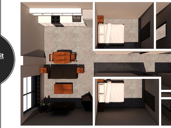 Example Two Bed/Two Bath Floor Plan