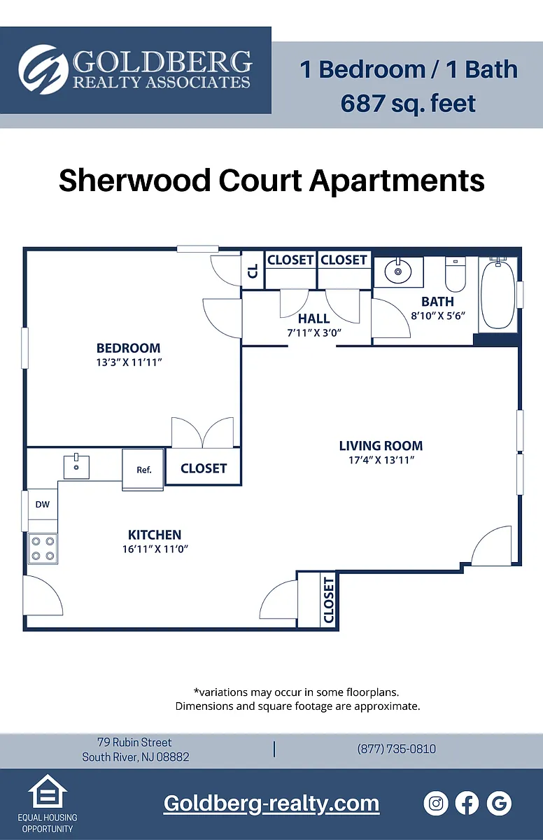 Floor plan One Bedroom 1 Bath