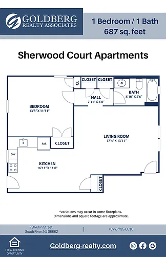 Floor plan One Bedroom 1 Bath