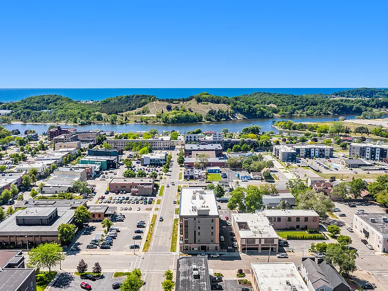 The Tribune Lofts - Aerial View of The Tribune Lofts and Downtown Grand Haven