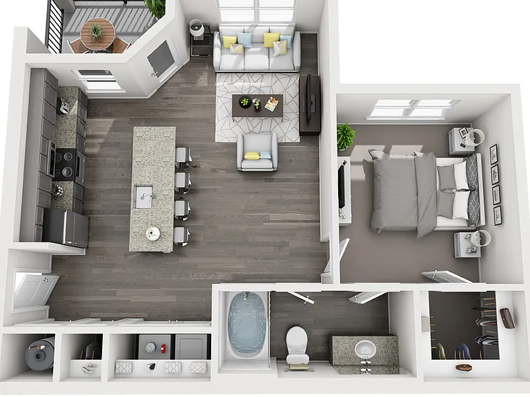Atlantic At Grand Oaks - A-2- 1x1 - 1 Beds - 1 Baths - 816 Sq. ft.