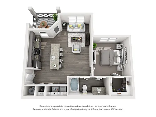 Floor plan A-2- 1X1