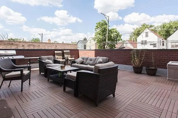 Private Deck off the main living area. - 3300 W Irving Park Rd #I2