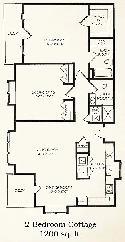 Floor plan 2 Bedroom Cottage
