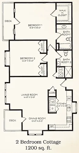Floor plan 2 Bedroom Cottage