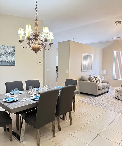 Dining table for 6 off quiet sitting area