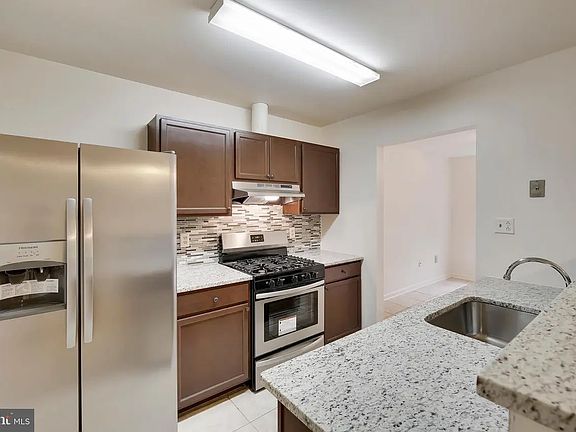 the kitchen facing the living room