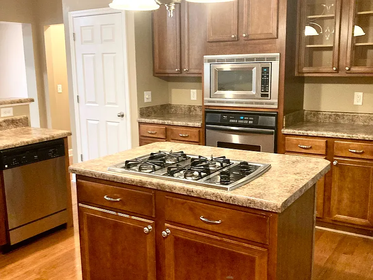 Kitchen with plenty of cabinet space.