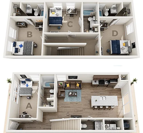 Floor plan 4x4.5 Cottage B