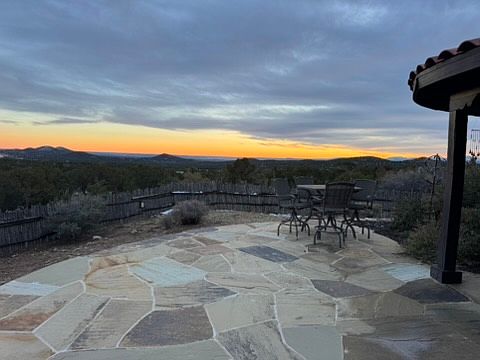 Large patio off master bedroom and living room