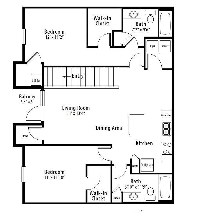 Floor plan 2 BR Grand Balcony Garage