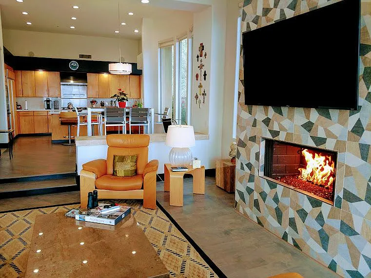 Kitchen and family room go together like charcuterie and chardonnay