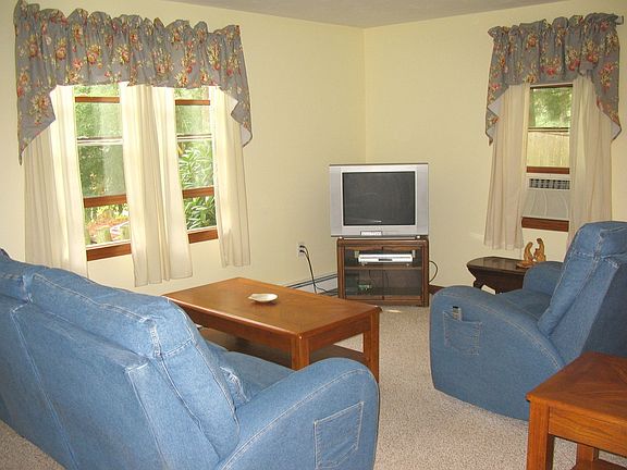 Living room is warm and cozy.