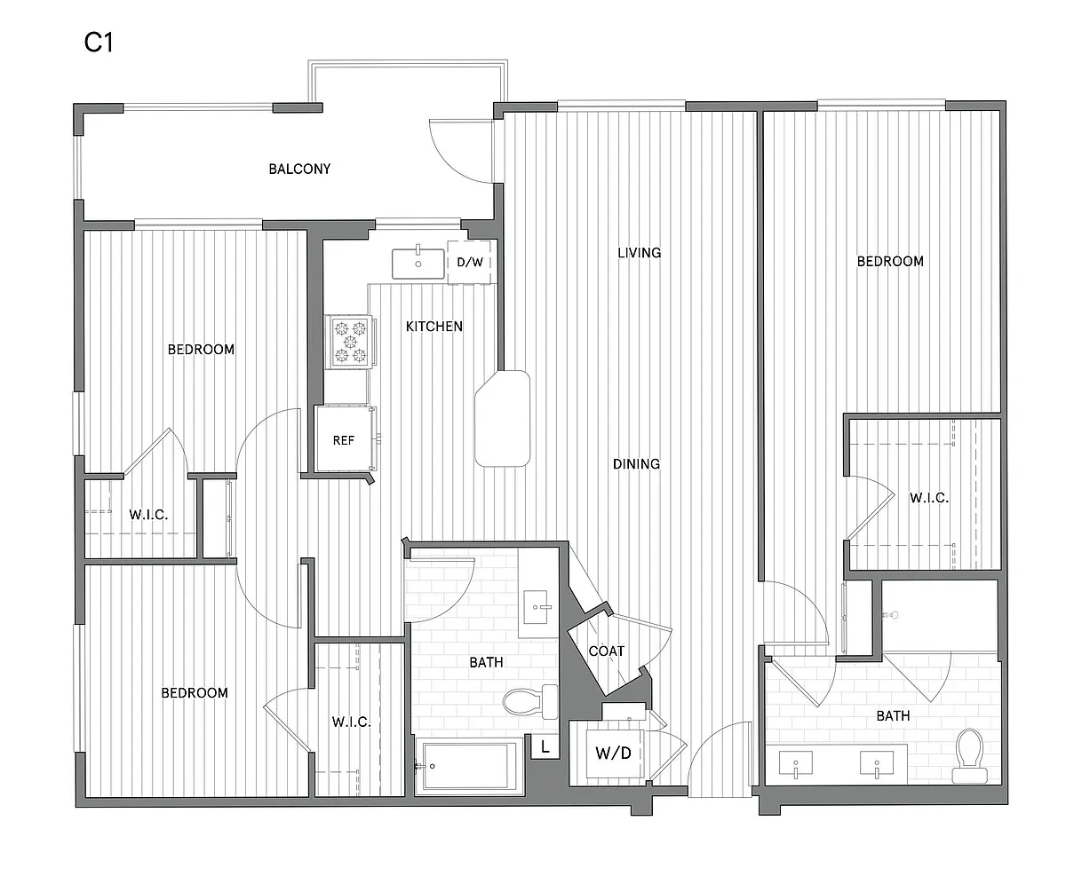 Floor plan 3 BR/2 BA