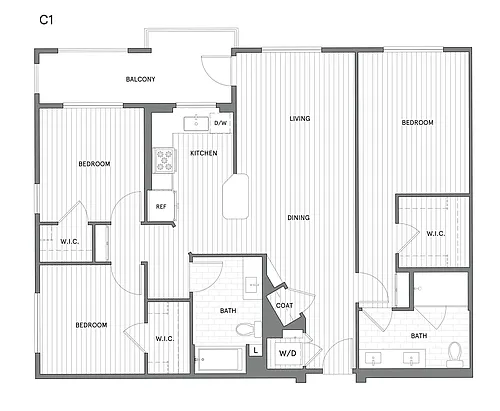 Floor plan 3 BR/2 BA
